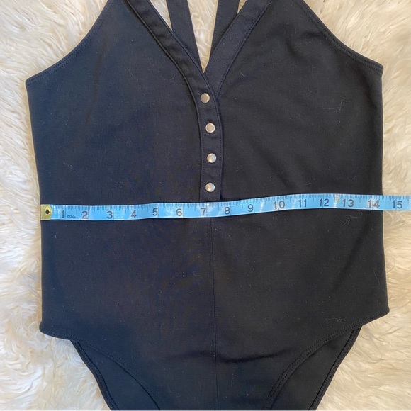 Urban Outfitters Out From Under Plunge Front Button Bodysuit Black Medium - Picture 13 of 14